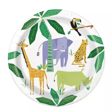 8 Assiettes Carton D23cm SAFARI