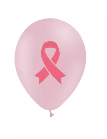 8 BALLONS LOGO NOEUD ROSE 