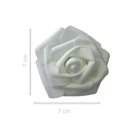 8 Roses EVA 7 CM Blanches