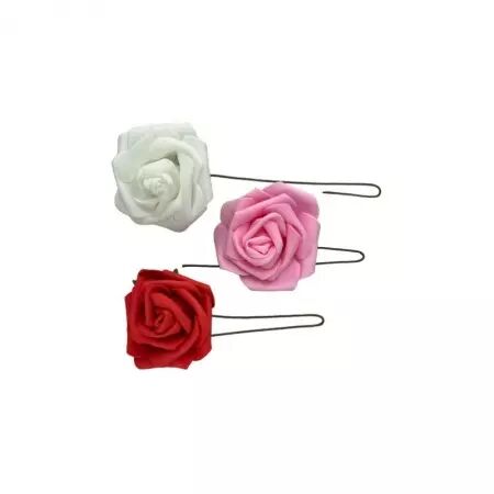  8 Roses EVA 7 CM Blanches