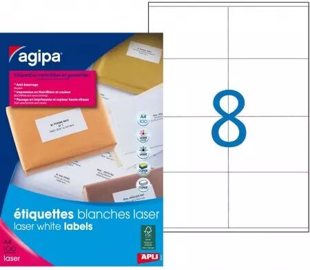 800 Etiquettes Ah&eacute;sives Laser A4 105x72mmm