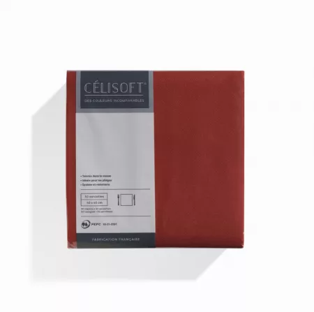 800 Serviettes Intiss&eacute; 40x40 BORDEAUX