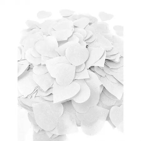 80g de confettis Coeurs BLANC en boite d&eacute;cor&eacute;e 5CM