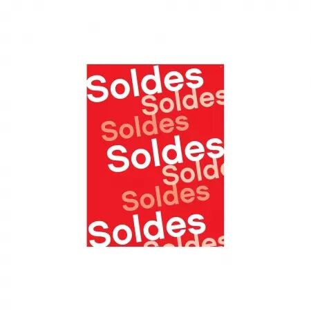  Affiche rouge/impression blanche \ Soldes\  60x80 cm