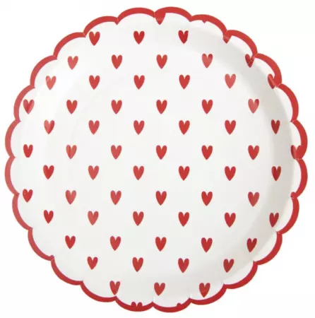 ASSIETTES FESTONNEES PETITS COEURS 23CM  X 8