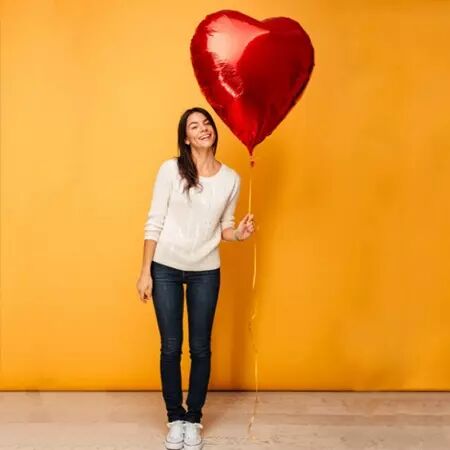 Ballon COEUR rouge foil XL 90 cm