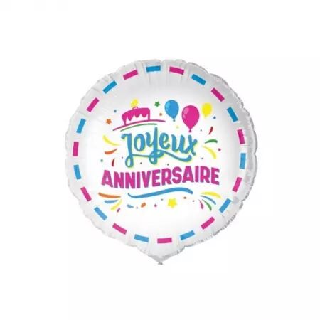  Ballon Foil 45cm JOYEUX ANNIVERSAIRE
