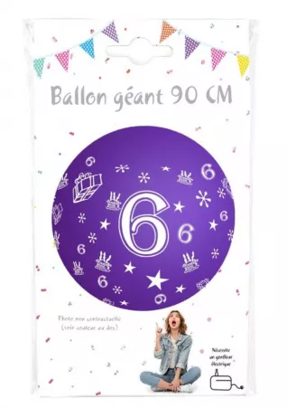 Ballon g&eacute;ant  90cm Chiffre 6  /CO36380