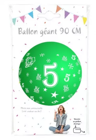 Ballon g&eacute;ant 90cm Chiffre 5 /CO36379