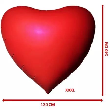 Ballon g&eacute;ant COEUR foil rouge mat 130...