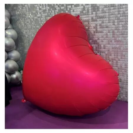 Ballon g&eacute;ant COEUR foil rouge mat 130...