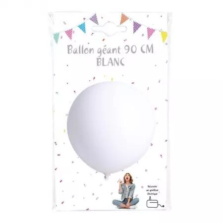 BALLON GEANT UNI BLANC 90 CM