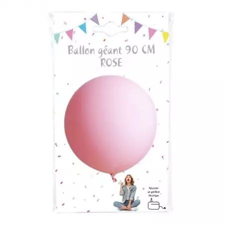 BALLON GEANT UNI ROSE 90 CM