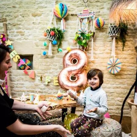 Ballon Mylar Chiffre \ 8\  Rose Gold 86cm + Paille Incluse