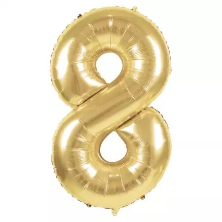 BALLON MYLAR CHIFFRE 8 OR 86CM