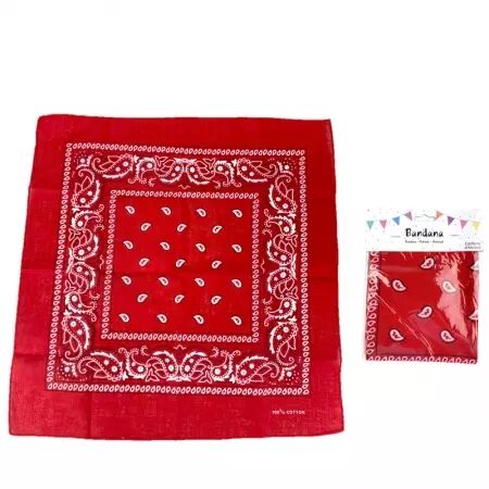 BANDANA rouge 100 % COTON 54 X 54 cm