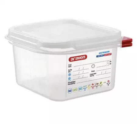 BOITE HERMETIQUE PP GN1/6 100MM 1,7 L TRANP