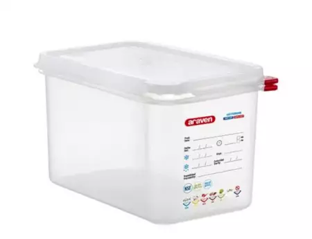 BOITE HERMETIQUE PP GN1/6 100MM 4,3 L TRANP