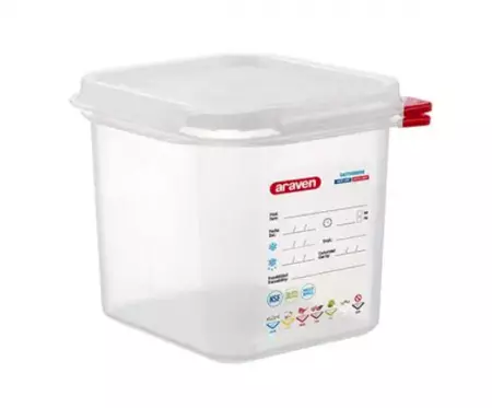 BOITE HERMETIQUE PP GN1/6 150MM 2,6 L TRANP