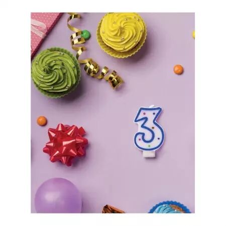 Bougie anniversaire - chiffre 3 / CO42493