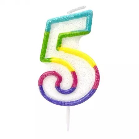 Bougie anniversaire - chiffre 5 /CO42495