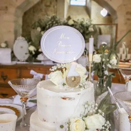 BOUGIE CHIFFRE 6 BLANCHE PAILLETTES OR 7CM SUR PIC