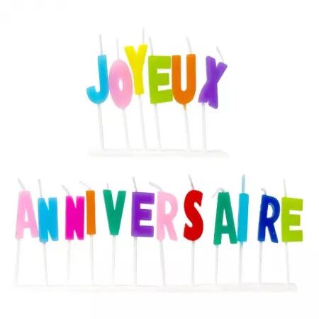 Bougies lettres Joyeux anniversaire / 42693
