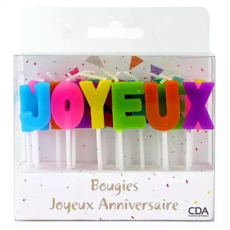 Bougies lettres Joyeux anniversaire / 42693