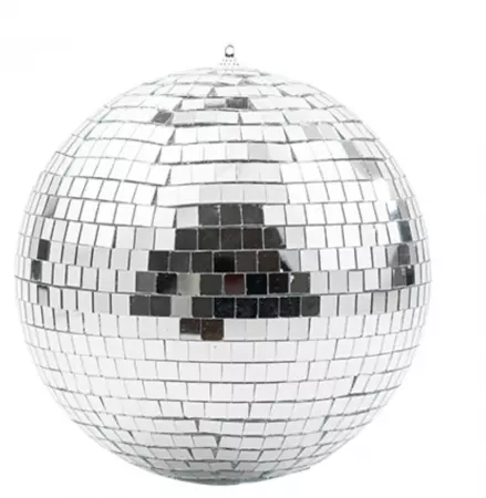 Boule &agrave; facettes &agrave; suspendre verre miroir argent 20cm emboitable 