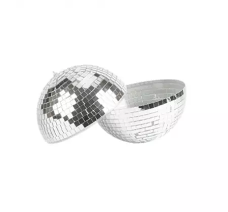 Boule &agrave; facettes &agrave; suspendre verre miroir argent 20cm emboitable 