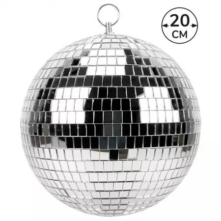 BOULE A FACETTES ARGENT 20 CM