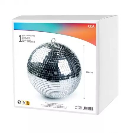 BOULE A FACETTES ARGENT 20 CM