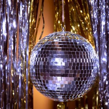 BOULE A FACETTES ARGENT 20 CM