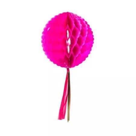 BOULE ALVEOLEE TASSEL FUCHSIA 30 CM