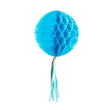 BOULE ALVEOLEE TASSEL TURQUOISE 30 CM