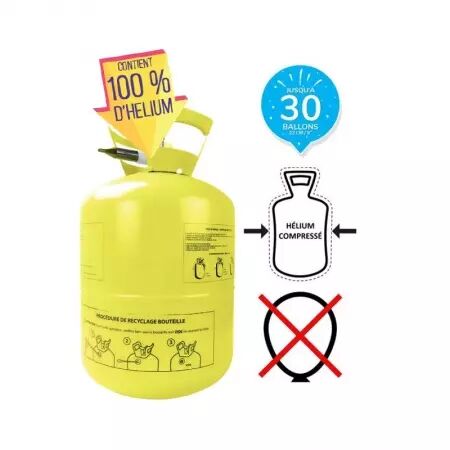 Bouteille H&eacute;lium Pour 30 Ballons 9\  23cm /36250XS