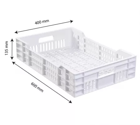 CAISSE AJOUREE 600X400 25 L BLANC
