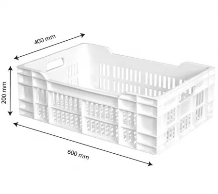 CAISSE AJOUREE 600X400 40 L BLANC