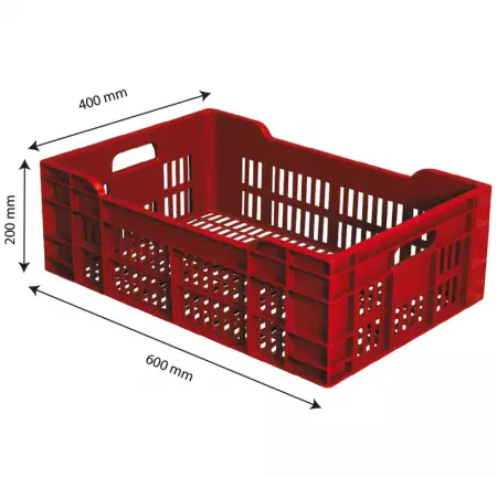 CAISSE AJOUREE BRIQUE 600X400 - 40L