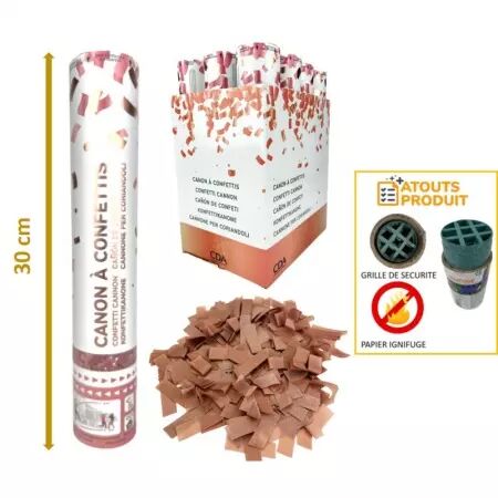 Canon &agrave; confettis 30cm papier ROSEGOLD* 