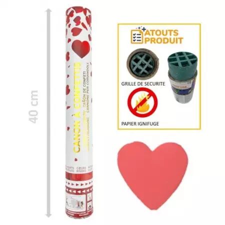 Canon &agrave; confettis 40cm Papier ROUGE / CO28087RG