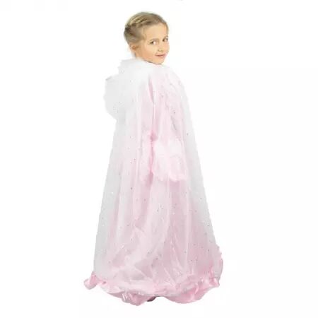 CAPE PRINCESSE PLUME BLANCHE ET ARGENT ENFANT	