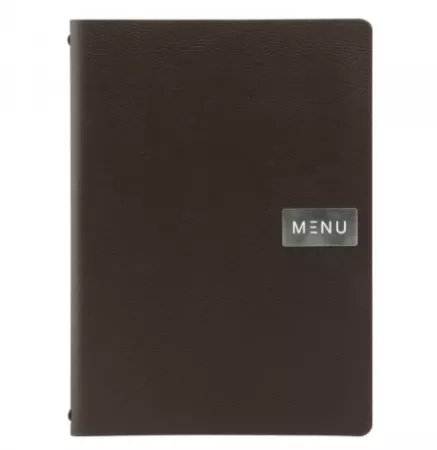 CARTE MENU 100% CUIR agglom&eacute;r&eacute;- couleur noire format A4