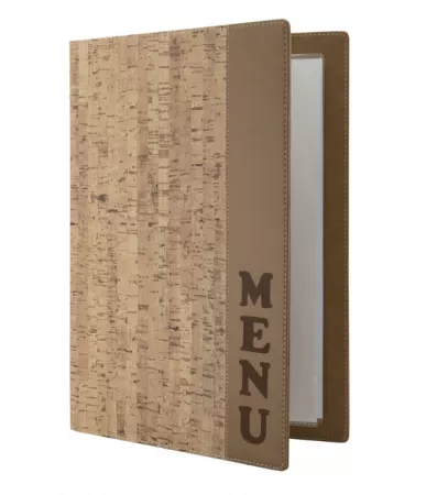 CARTE MENU LI&Egrave;GE A4, 1 double inserts inclus