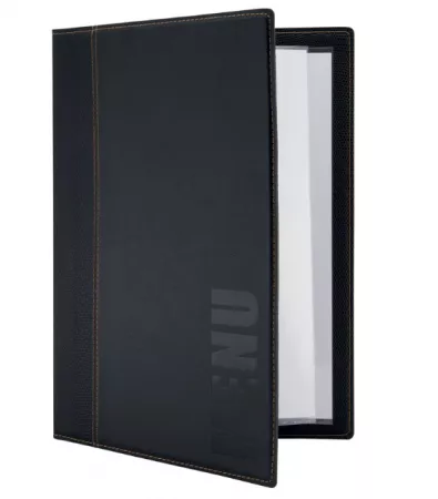 CARTE MENU simili cuir A4, 1 double insert inclus 