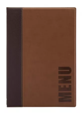 CARTE MENU simili cuir A4, 1 double insert inclus