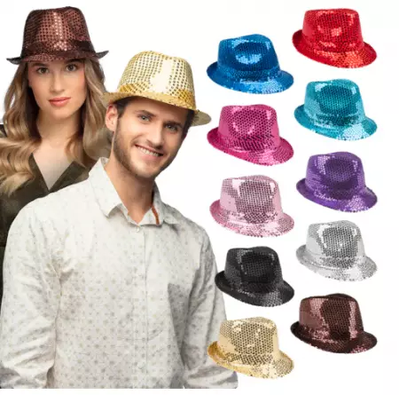 Chapeau Popstars sequins 10 couleurs ass
