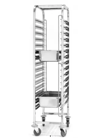 Chariot porte-plateaux inox 15x GN 1/1 610x435x1695 mm