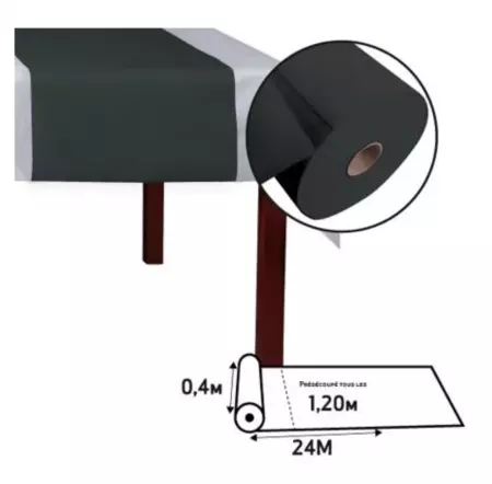 CHEMIN DE TABLE  SPUNBOND L40x24m Noir