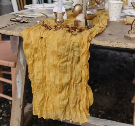Chemin de Table Cheesecloth Ocre 90cmx3m
